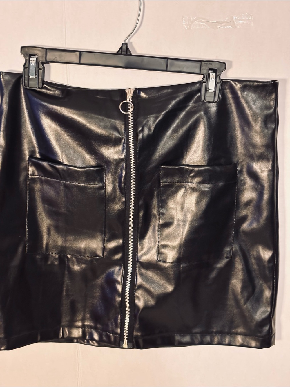 Faux Mini Skirt with Front Zip